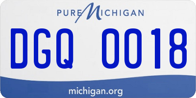 MI license plate DGQ0018