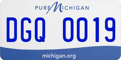 MI license plate DGQ0019