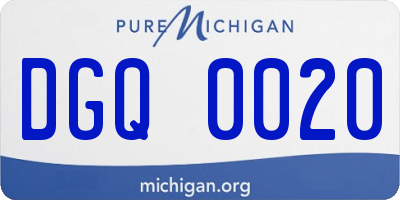 MI license plate DGQ0020