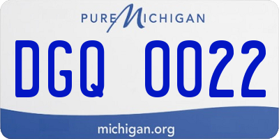 MI license plate DGQ0022
