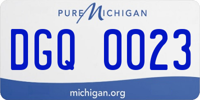MI license plate DGQ0023