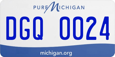 MI license plate DGQ0024