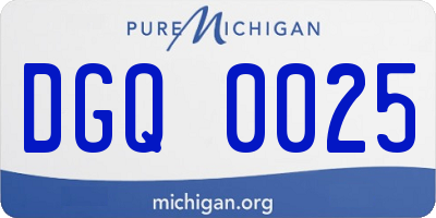 MI license plate DGQ0025