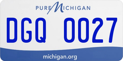 MI license plate DGQ0027