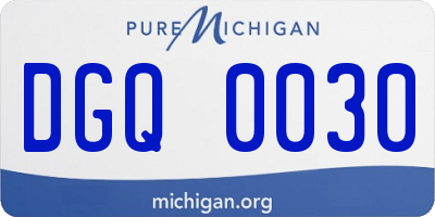 MI license plate DGQ0030