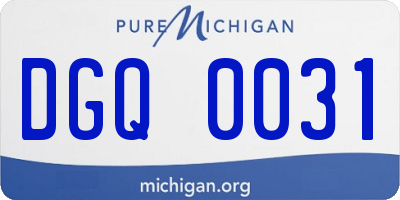 MI license plate DGQ0031