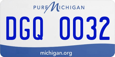 MI license plate DGQ0032
