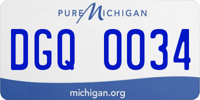 MI license plate DGQ0034