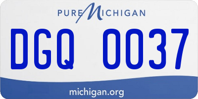 MI license plate DGQ0037