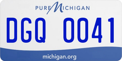MI license plate DGQ0041