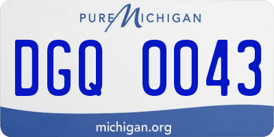 MI license plate DGQ0043