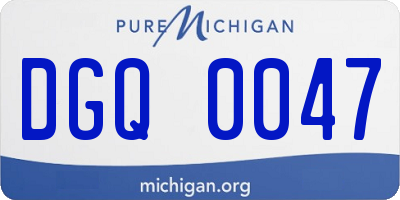MI license plate DGQ0047