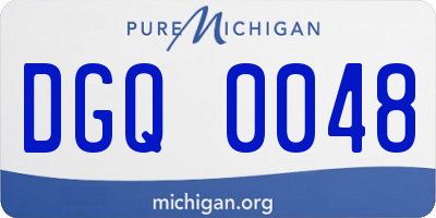 MI license plate DGQ0048