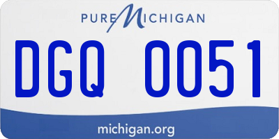 MI license plate DGQ0051