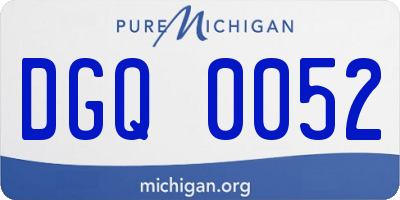 MI license plate DGQ0052