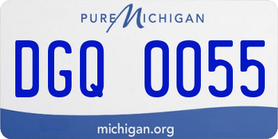MI license plate DGQ0055