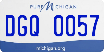 MI license plate DGQ0057