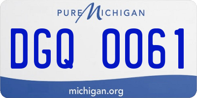 MI license plate DGQ0061