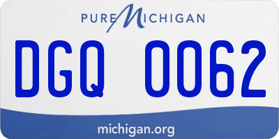 MI license plate DGQ0062