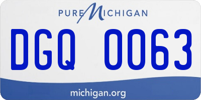 MI license plate DGQ0063