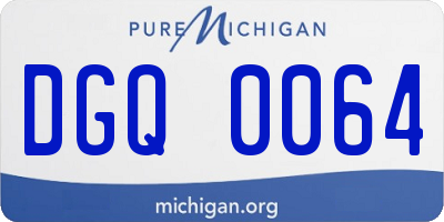 MI license plate DGQ0064