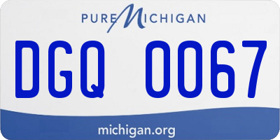 MI license plate DGQ0067