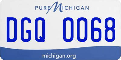MI license plate DGQ0068