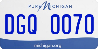 MI license plate DGQ0070