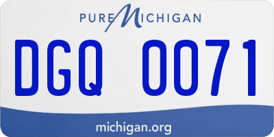 MI license plate DGQ0071