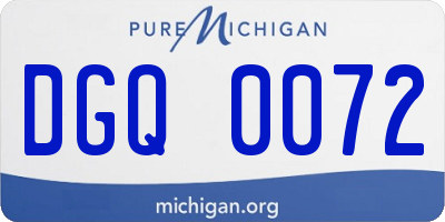 MI license plate DGQ0072