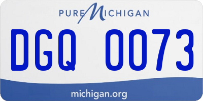 MI license plate DGQ0073