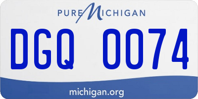 MI license plate DGQ0074