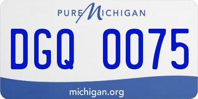 MI license plate DGQ0075