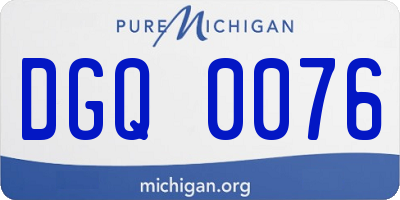 MI license plate DGQ0076
