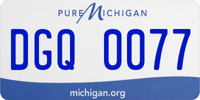 MI license plate DGQ0077