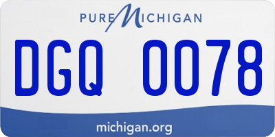 MI license plate DGQ0078