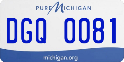 MI license plate DGQ0081