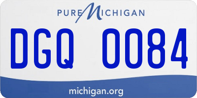 MI license plate DGQ0084