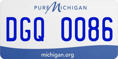 MI license plate DGQ0086