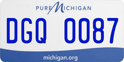 MI license plate DGQ0087