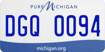 MI license plate DGQ0094