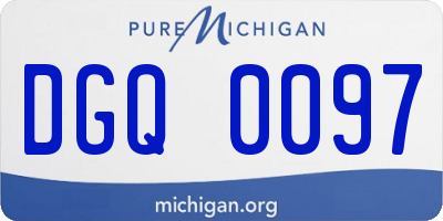 MI license plate DGQ0097