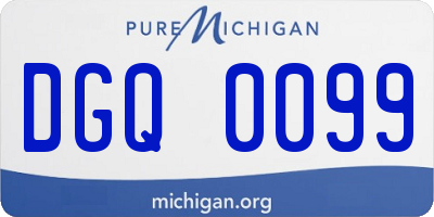 MI license plate DGQ0099