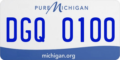 MI license plate DGQ0100
