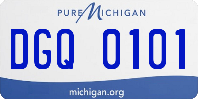 MI license plate DGQ0101