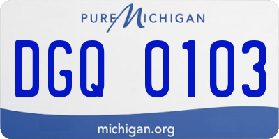 MI license plate DGQ0103