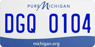 MI license plate DGQ0104