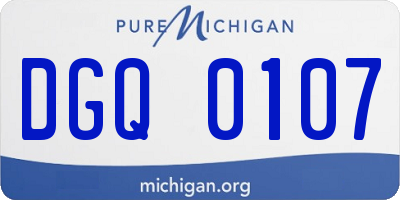 MI license plate DGQ0107