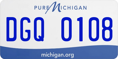 MI license plate DGQ0108