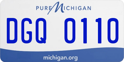 MI license plate DGQ0110